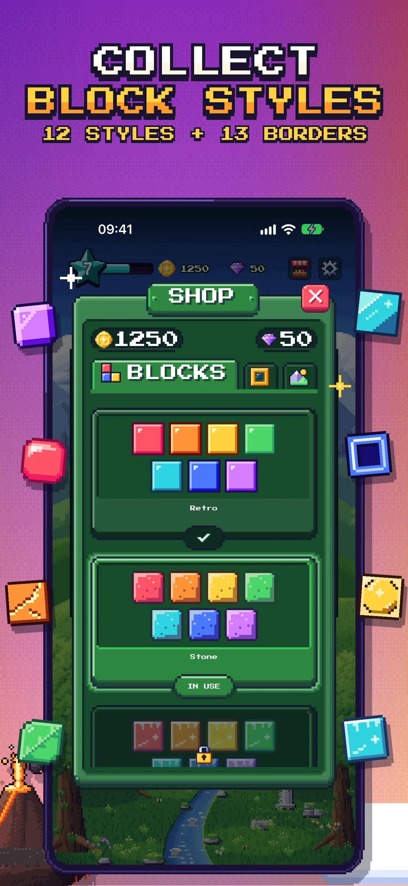 Collect block styles: 12 styles and 13 borders