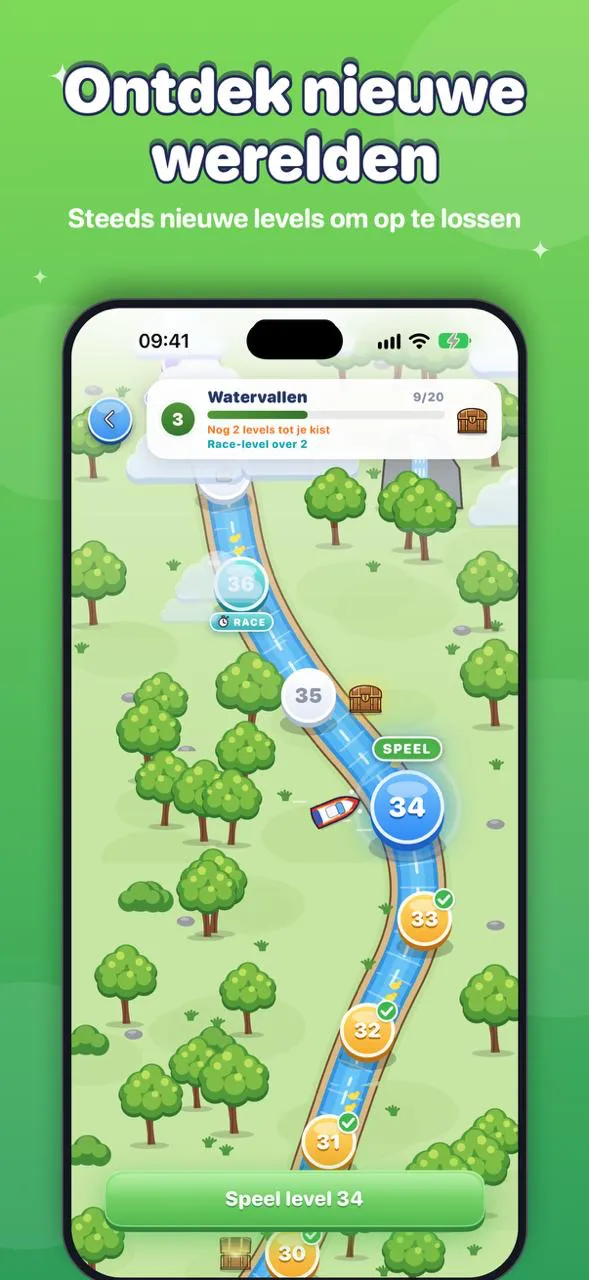 Discover new worlds: the level map along the river