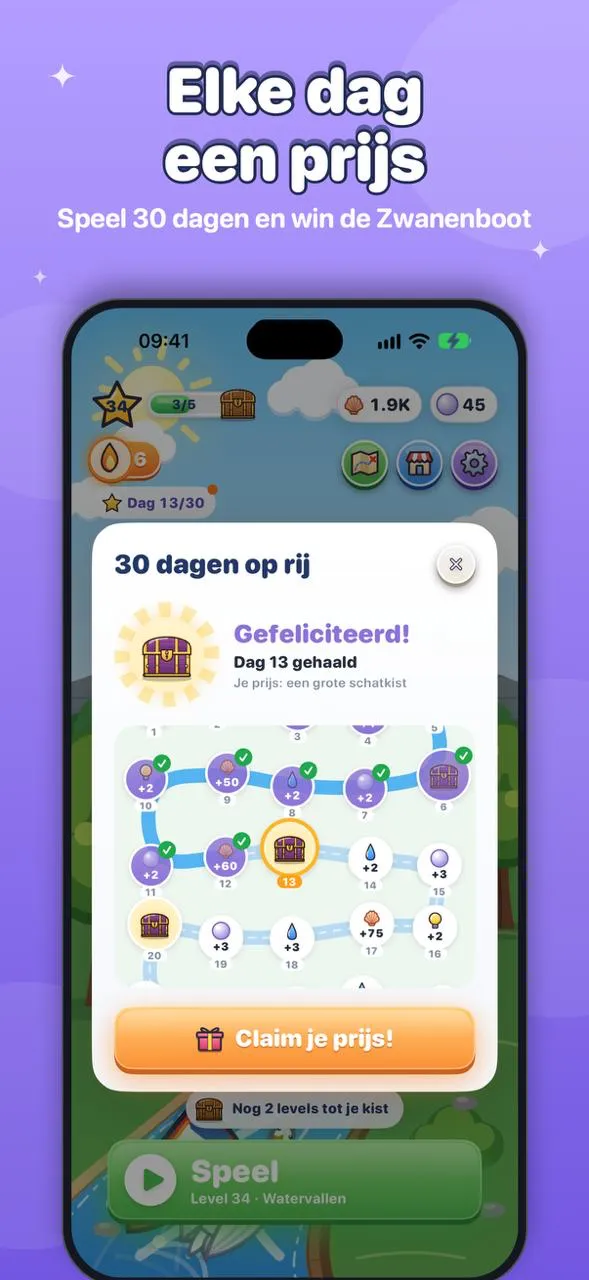 A prize every day: play 30 days in a row and win the Swan Boat